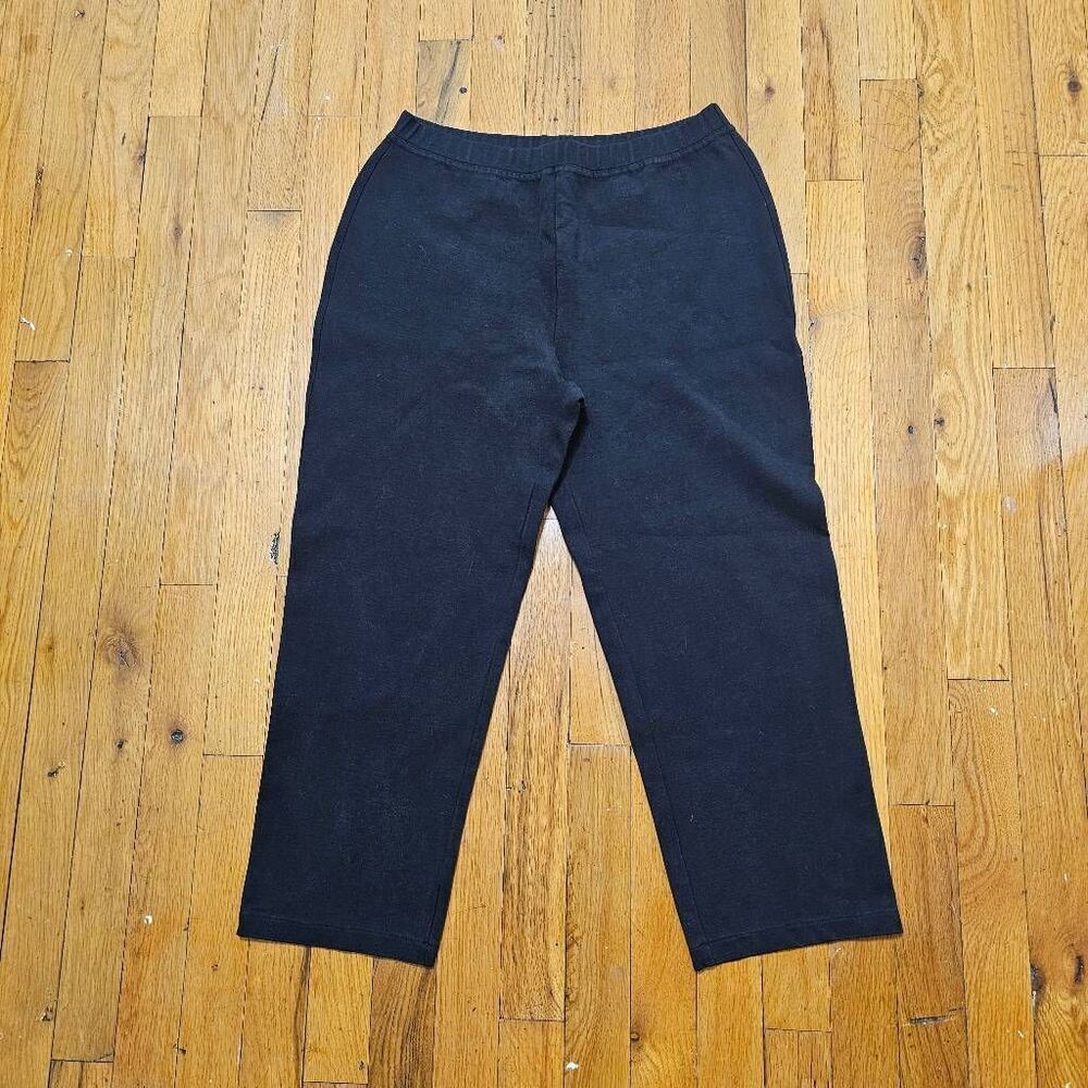 Eileen Fisher Petite Black Elastic Waist Ankle Pants Small